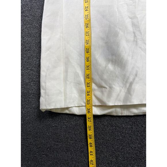 Tory Burch  Silk Sheath Dress Womens Sz 6 Ivory Blue Geometric Print Sleeveless - Picture 6 of 7